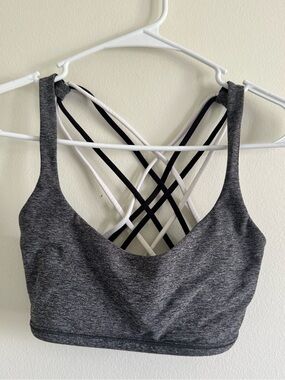 Lululemon Gray Crisscross Strappy Sports Bra